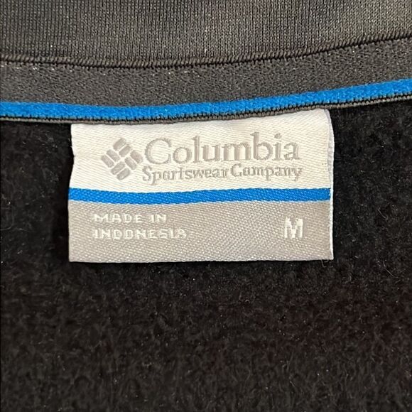 Columbia Mens Black Pull Over Fleece Quarter Zip Sweatshirt Medium - Picture 5 of 6
